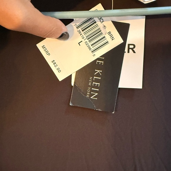 Anne Klein Dark Brown Open Front Cardigan - Picture 3 of 5